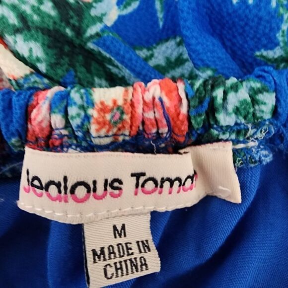 JEALOUS TOMATO WOMEN'S COBOLT RUFFLE ACCENT OFF OR ON SHOULDER DRESS SIZE MEDIUM - Picture 8 of 13